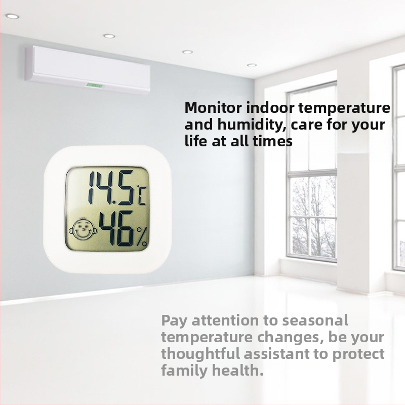 Mini elektroninis higrometras, mažas termometras, naminių gyvūnėlių dėžės higrometras, drėgnas ir sausas termometras, skaitmeninis termometras su ekranu