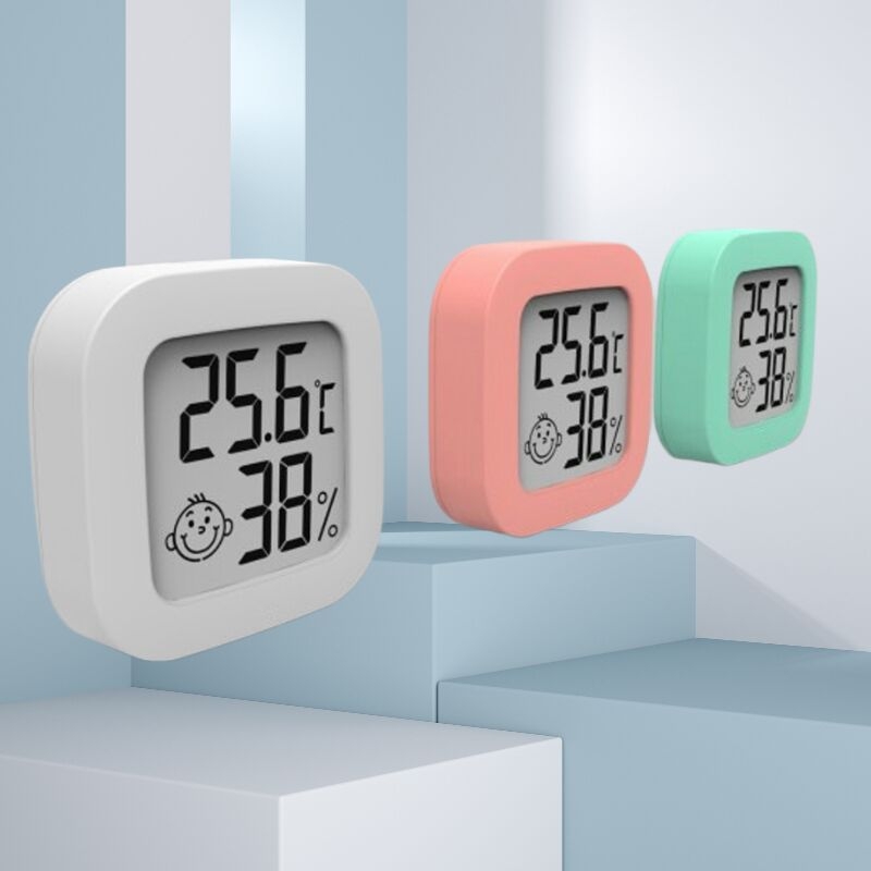 Mini elektroninis higrometras, mažas termometras, naminių gyvūnėlių dėžės higrometras, drėgnas ir sausas termometras, skaitmeninis termometras su ekranu