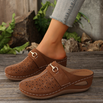 Σανδάλια Εξωτερικού Εμπορίου 2025 Μεγάλο Μέγεθος Νέα Ευέλικτα Κούφια με Χοντρό Σόλα στα Δάχτυλα, Ευρωπαϊκά και Αμερικανικά Σανδάλια με Αλυσίδα για Γυναίκες Χονδρικής