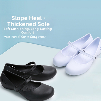 Πλατινένια κομψά καλοκαιρινά, στρογγυλά χαμηλά παπούτσια για νοσοκόμες, άνετα, σανδάλια για μητέρες, σε απόθεμα 112