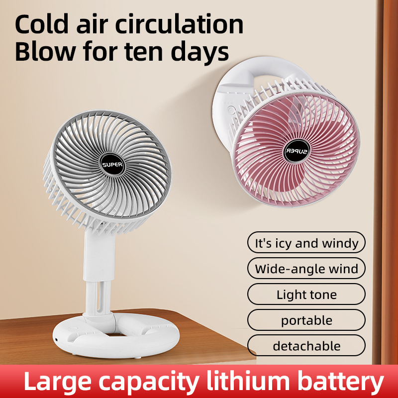 Új, behúzható ventilátor asztali USB töltős asztali kis ventilátor kültéri vezeték nélküli hordozható asztali kis ventilátor