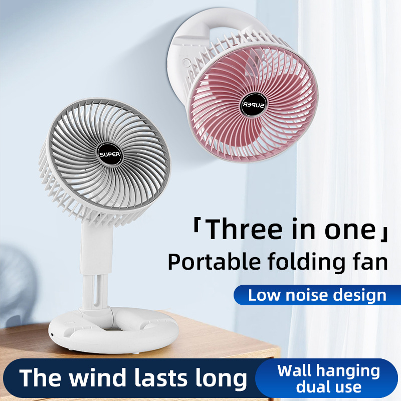Új, behúzható ventilátor asztali USB töltős asztali kis ventilátor kültéri vezeték nélküli hordozható asztali kis ventilátor