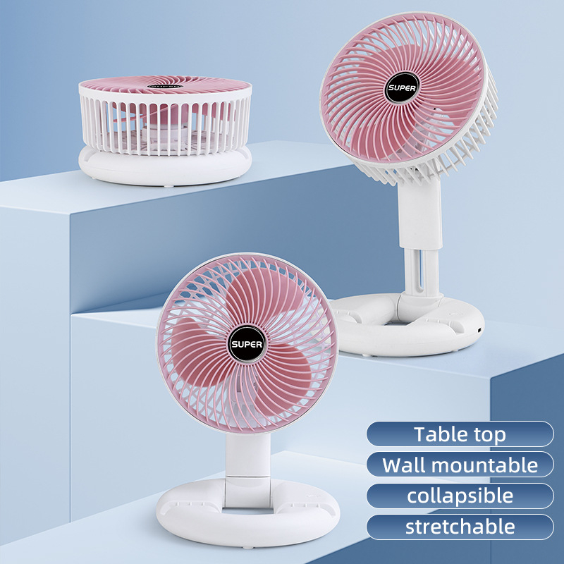 Új, behúzható ventilátor asztali USB töltős asztali kis ventilátor kültéri vezeték nélküli hordozható asztali kis ventilátor