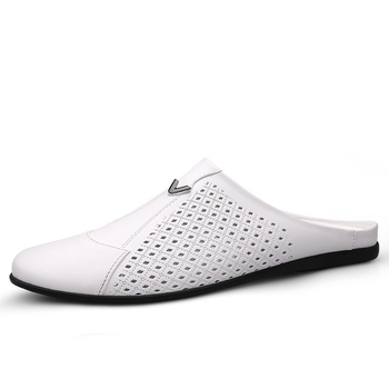 Kis méret 37 nagy méret 45 46 nyári új bőr fehér féltámaszos babcipő üreges puha tetővel bőr vezetési