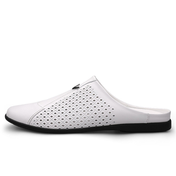 Μικρό μέγεθος 37 μεγάλο μέγεθος 45 46 καλοκαιρινά καινούργια δερμάτινα Λευκά μισής στήριξης παπούτσια Bean με κοίλη μαλακή οροφή από δέρμα οδήγησης