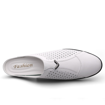 Μικρό μέγεθος 37 μεγάλο μέγεθος 45 46 καλοκαιρινά καινούργια δερμάτινα Λευκά μισής στήριξης παπούτσια Bean με κοίλη μαλακή οροφή από δέρμα οδήγησης