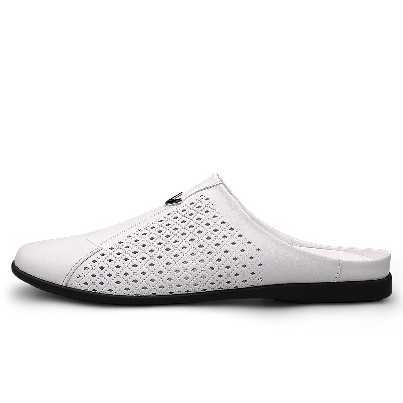 Kis méret 37 nagy méret 45 46 nyári új bőr fehér féltámaszos babcipő üreges puha tetővel bőr vezetési