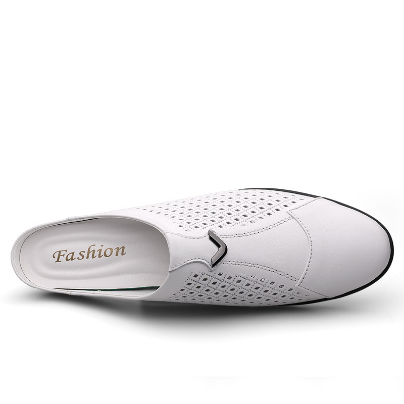 Kis méret 37 nagy méret 45 46 nyári új bőr fehér féltámaszos babcipő üreges puha tetővel bőr vezetési