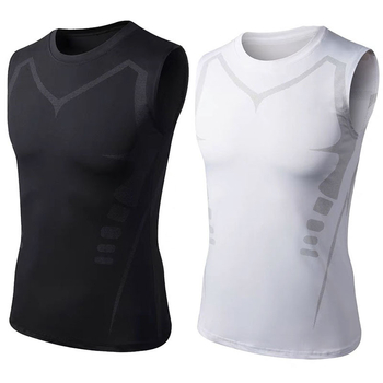 Meeste spordivest, meeste fitness-kiirelt kuivav hingav õhuke ja liibuv varrukateta treeningvest fitness-treeninguks