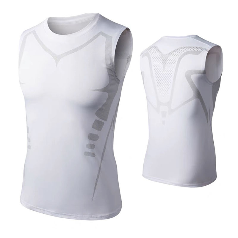 Meeste spordivest, meeste fitness-kiirelt kuivav hingav õhuke ja liibuv varrukateta treeningvest fitness-treeninguks