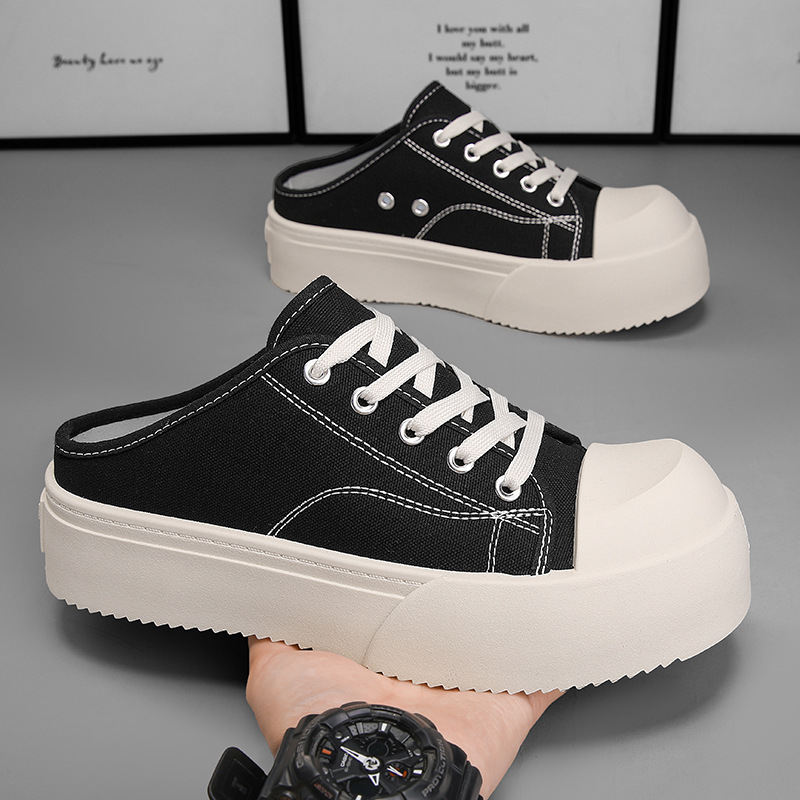 Lõuendiga meeste kingad suvised hingavad, kõikvõimalikud vabaaja suured rulakingad laiskaks libisemiseks mõeldud spordi kontsavabaks Baotou pooleks lohistamiseks