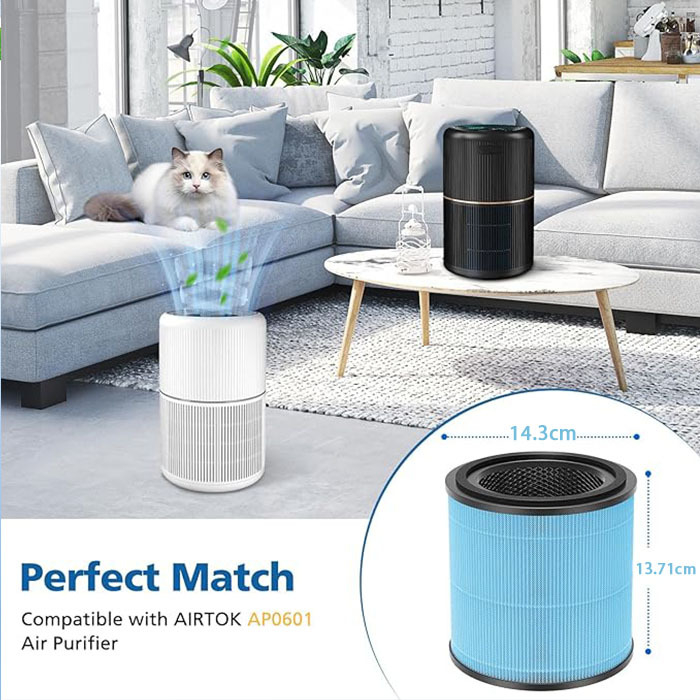 Tinka „Airtok Ap0601“ modelio oro valytuvų priedams, krūvos filtro oro valytuvo filtro elementui