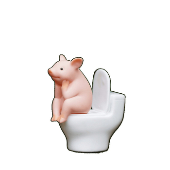 Aranyos WC-malac Kis díszek Aranyos állatos szórakoztató ajándék Születésnapi ajándék Asztali autó dekoráció