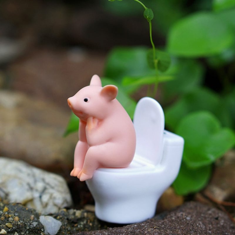 Aranyos WC-malac Kis díszek Aranyos állatos szórakoztató ajándék Születésnapi ajándék Asztali autó dekoráció