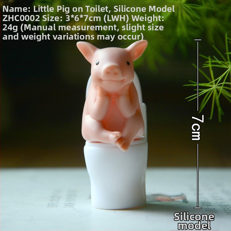 Aranyos WC-malac Kis díszek Aranyos állatos szórakoztató ajándék Születésnapi ajándék Asztali autó dekoráció