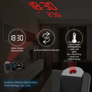 Ceas de proiecție electronic transfrontalier cu produs nou, calendar perpetuu, stație meteo, prognoză meteo, temperatură, umiditate, ecran color, ceas deșteptător digital
