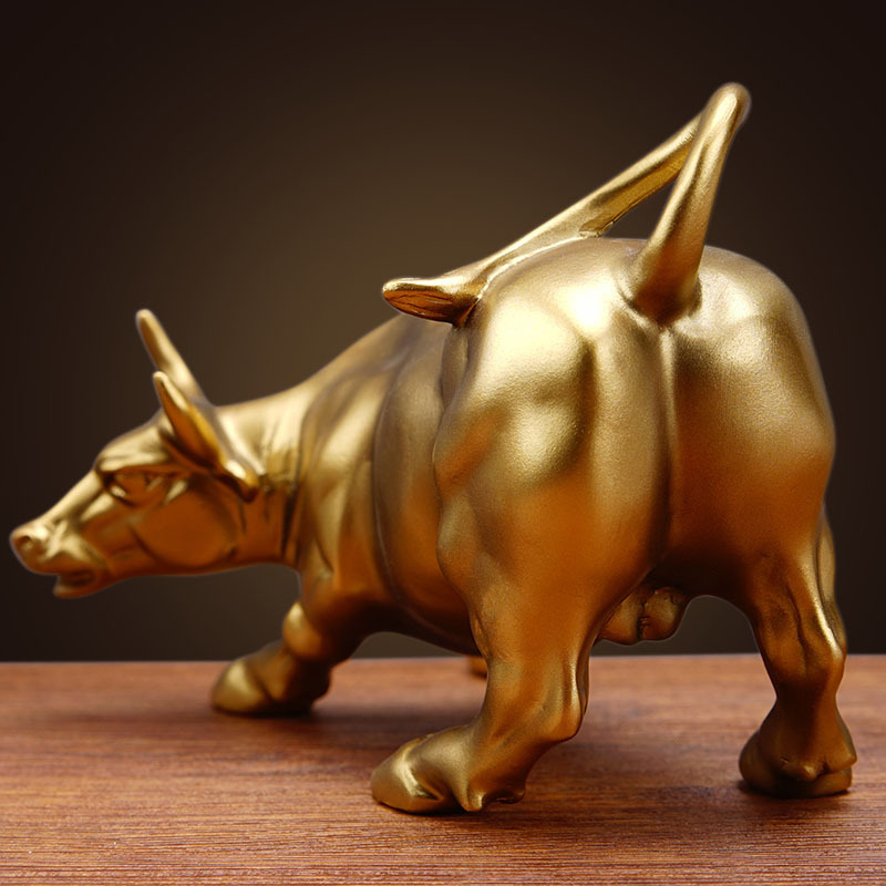 Wall Street Niuwang városi díszek otthoni nappali irodai íróasztal borosszekrény dekoráció bikaviadal-taurus gyanta kézművesség
