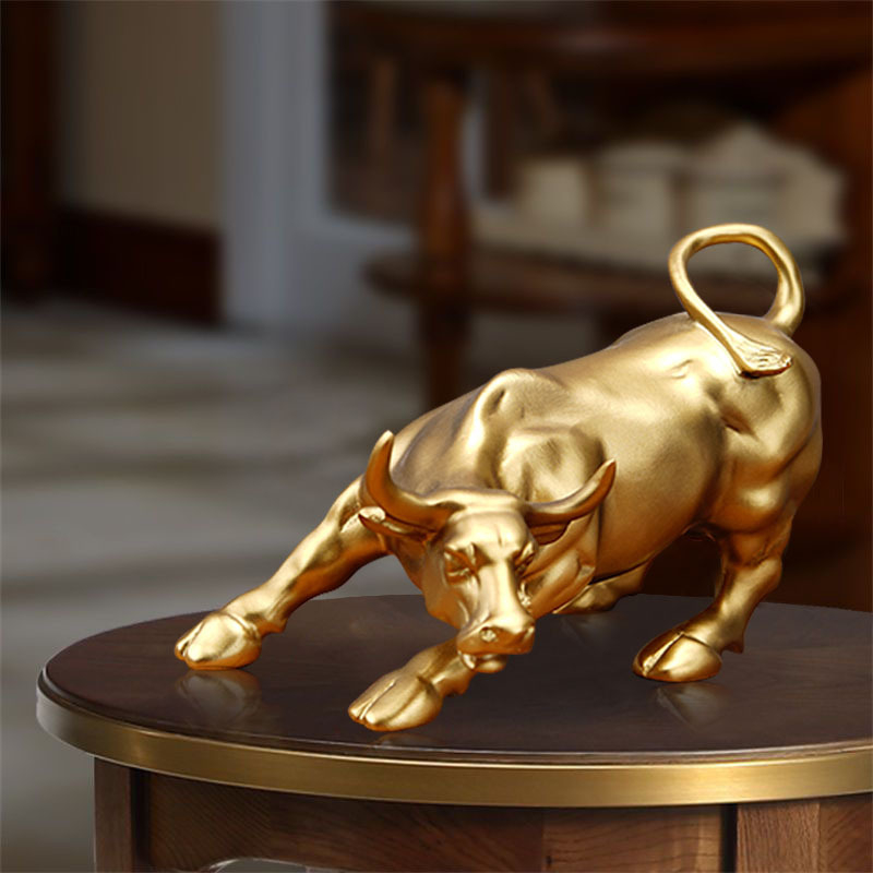 Wall Street Niuwang városi díszek otthoni nappali irodai íróasztal borosszekrény dekoráció bikaviadal-taurus gyanta kézművesség