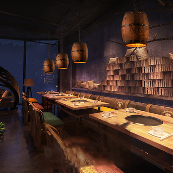 Ameerika baarilühter, retro baaritünnlamp, vana loominguline isiksus, restorani tööstuslik tuulelamp, täispuidust tünnlamp