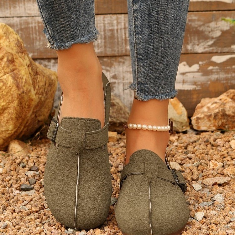 Külkereskedelmi új övcsattal összeilleszthető lapos cipő nőknek, határokon átnyúló, puha talpú, bebújós, lusta bebújós cipők, Amazon