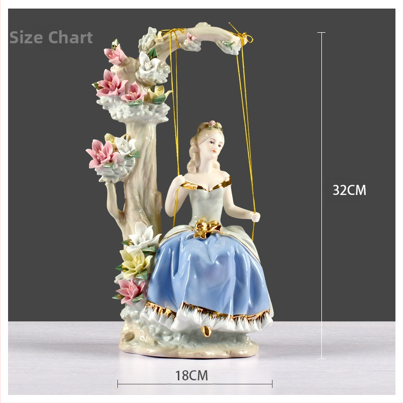 Euroopa stiilis keraamilised käsitöökaunistused kodukaunistused õukonnakiik lääne naiste elutoa telekakapi kaunistused