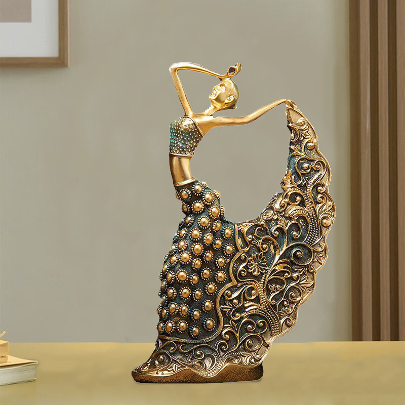 Kreatív fény luxus asztali táncos lány dekoráció otthoni modell szoba nappali puha dekoráció gyanta kézműves dekoráció