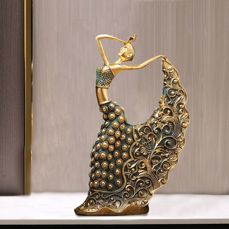 Kreatív fény luxus asztali táncos lány dekoráció otthoni modell szoba nappali puha dekoráció gyanta kézműves dekoráció