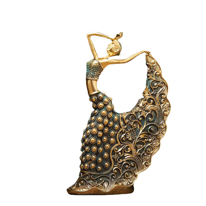 Kreatív fény luxus asztali táncos lány dekoráció otthoni modell szoba nappali puha dekoráció gyanta kézműves dekoráció