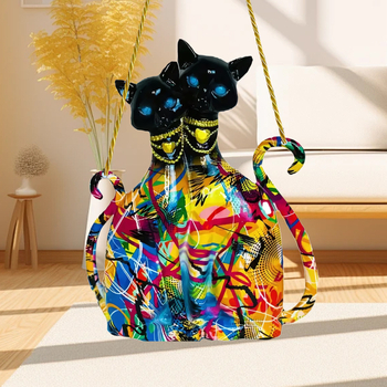 Διασυνοριακό σκανδιναβικό δημιουργικό γκράφιτι γάτα υψηλής ποιότητας στολίδια σπιτιού σαλόνι διακόσμηση παραθύρου διακόσμηση βεράντας κρεμαστό κόσμημα χειροτεχνίες