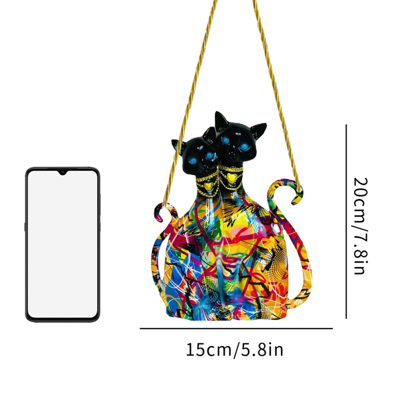 Határokon átnyúló, északi kreatív, graffiti macska, luxusdíszek, otthoni nappali, ablakdekoráció, verandadekoráció, medáldíszek, kézművesség