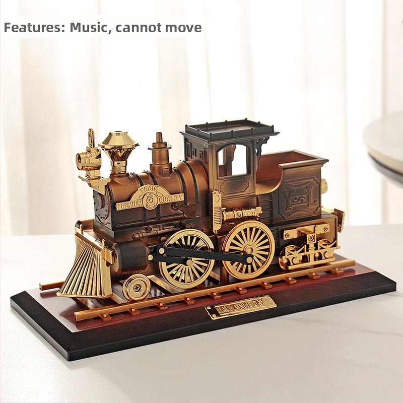 Ретро носталгична музикална кутия с локомотив, креативни декоративни орнаменти, домашна фотография, реквизит, модел, празнични подаръци
