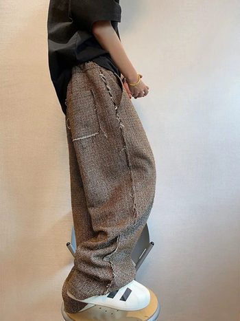 Maillard barna gyapjú machete nadrág laza Bf Lazy Dipping Rouge hétköznapi nadrág insect lófarok