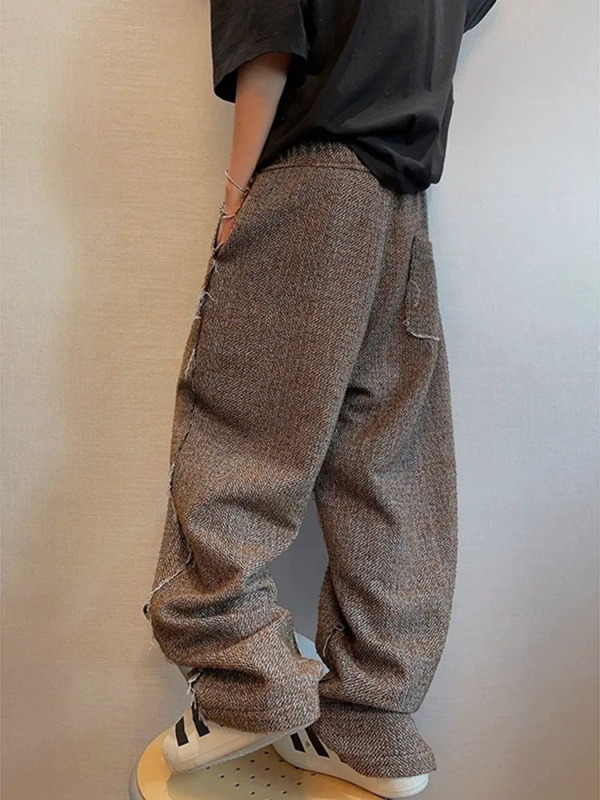 Maillard barna gyapjú machete nadrág laza Bf Lazy Dipping Rouge hétköznapi nadrág insect lófarok