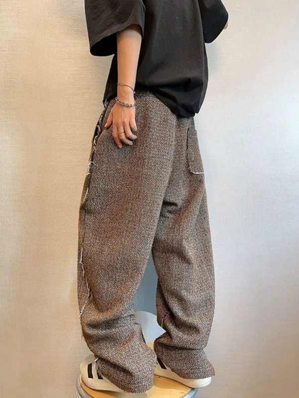 Maillard barna gyapjú machete nadrág laza Bf Lazy Dipping Rouge hétköznapi nadrág insect lófarok