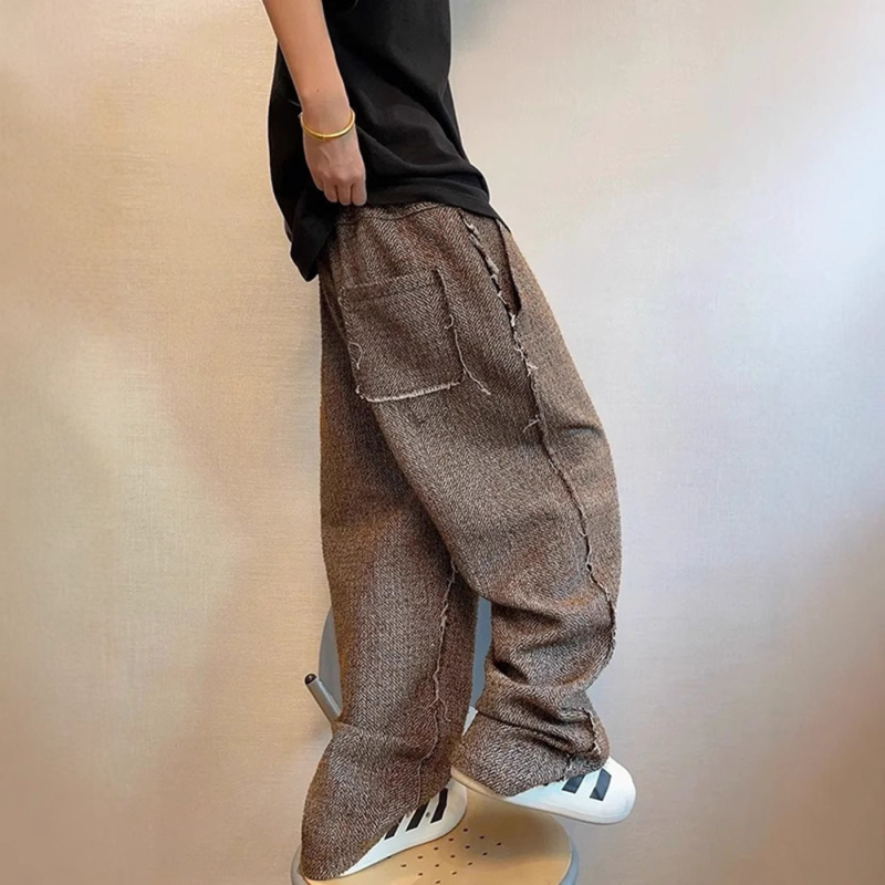 Maillard barna gyapjú machete nadrág laza Bf Lazy Dipping Rouge hétköznapi nadrág insect lófarok