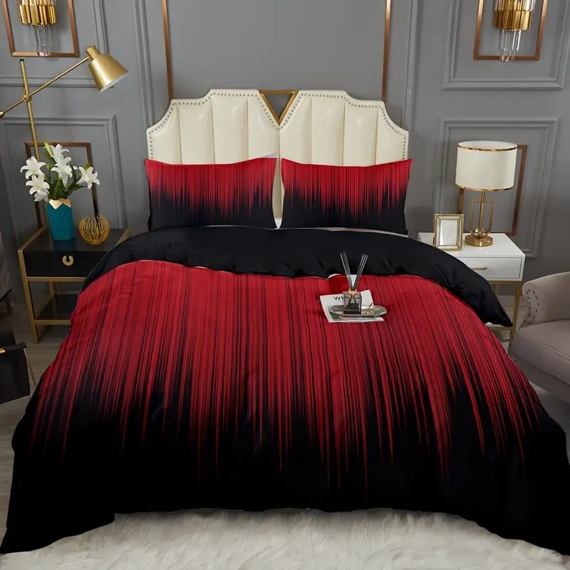 Mustpunane gradient 3D HD digitaaltrükiga tekikott, pehme ja mugav voodipesu, piiriülene eksklusiivne