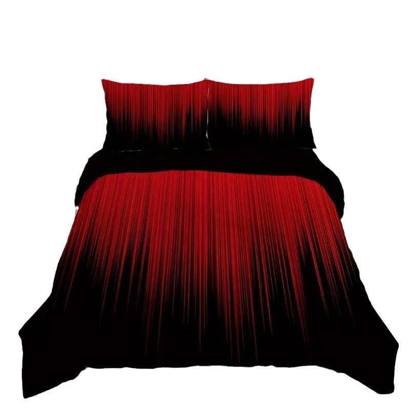 Mustpunane gradient 3D HD digitaaltrükiga tekikott, pehme ja mugav voodipesu, piiriülene eksklusiivne