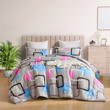 2025. aasta uus piiriülene otsetarne 2/3-osaline komplekt roosa, hall, sinine, ruudukujuline geomeetriline tekikott piiriüleselt