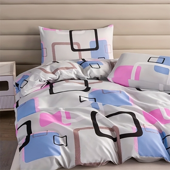 2025. aasta uus piiriülene otsetarne 2/3-osaline komplekt roosa, hall, sinine, ruudukujuline geomeetriline tekikott piiriüleselt