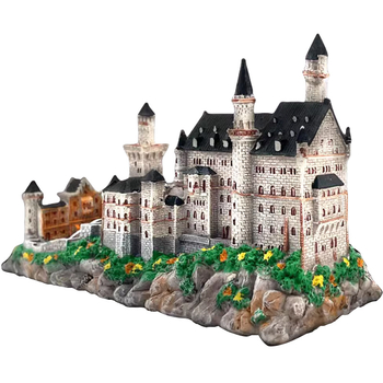 Διασυνοριακό, διάσημο κάστρο του κύκνου, χειροποίητο ορόσημο από ρητίνη, ευρωπαϊκή διακόσμηση σαλονιού με ρετρό στερεοφωνικό κάστρο