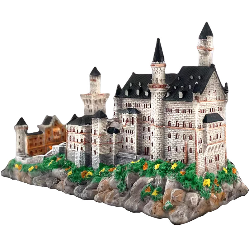 Határokon átnyúló, népszerű, híres, kézzel készített, gyantából készült, nevezetes kézműves, európai retró sztereó kastély nappali dekoráció