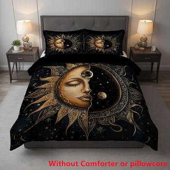 „CrossBorder Apollo Sun and Moon“ skaitmeninio spausdinimo 3D antklodės užvalkalų patalynės, namų tekstilės, trijų dalių komplektas, pritaikytas su paveikslėliais