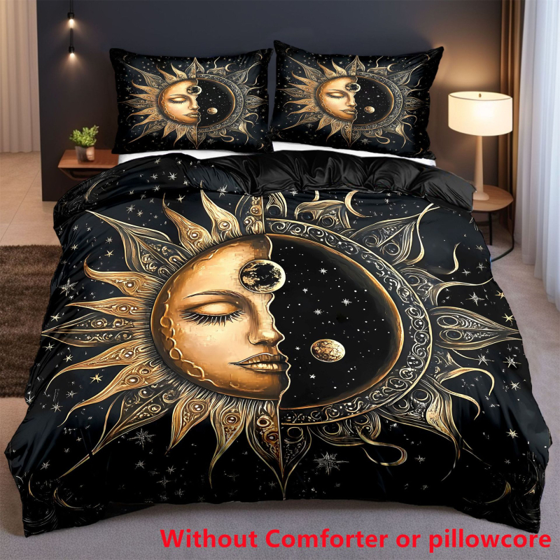 „CrossBorder Apollo Sun and Moon“ skaitmeninio spausdinimo 3D antklodės užvalkalų patalynės, namų tekstilės, trijų dalių komplektas, pritaikytas su paveikslėliais