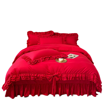 2025. aasta Hiina suuruses moodne noor hiina stiilis lihvimisega pulmapitsist neljaosaline komplekt vibupunasest pitsist kõrgekvaliteediline