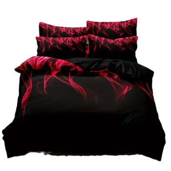 Fantazijos liepsnos rašto 3D HD skaitmeninės spaudos antklodės užvalkalas, tinkantis patogiai patalynei, išskirtinei tarpvalstybinei patalynei