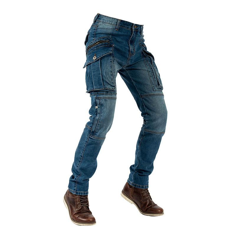 Motociklu jaunas riteņbraukšanas bikses, četri gadalaiki, bezceļu džinsi, motociklu sacīkšu bikses, pret kritieniem, vīriešu ikdienas, pieguļošas, elastīgas