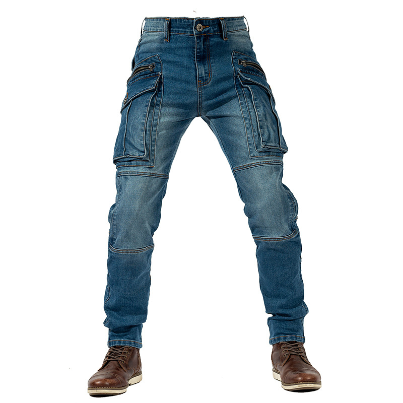 Motociklu jaunas riteņbraukšanas bikses, četri gadalaiki, bezceļu džinsi, motociklu sacīkšu bikses, pret kritieniem, vīriešu ikdienas, pieguļošas, elastīgas