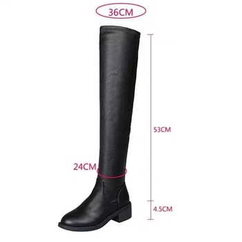 2022-es plus size magas sarkú csizma, női térdig érő, rugalmas csizma, női téli polár bélésű hosszú szárú csizma, kerek orrú, vastag sarok, divatos Martin csizma
