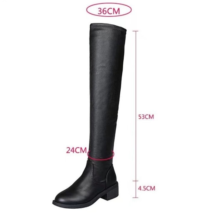 2022-es plus size magas sarkú csizma, női térdig érő, rugalmas csizma, női téli polár bélésű hosszú szárú csizma, kerek orrú, vastag sarok, divatos Martin csizma