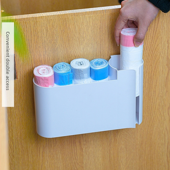 Casual Κουτί Αποθήκευσης Σακούλας Σκουπιδιών Διπλό Άνοιγμα Κρεμαστό Κουτί Αποθήκευσης Τοίχου Αρχική Πόρτα Ντουλάπι Κουζίνας Αφαιρούμενη Αποθήκευση Σακούλας Σκουπιδιών